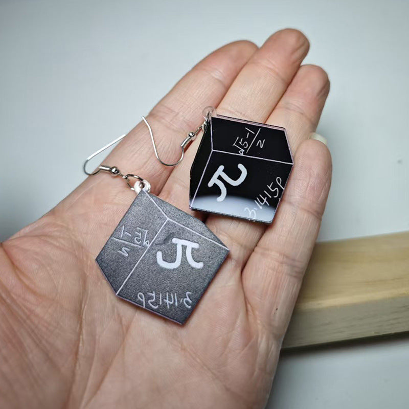 Wholesale Cube plane acrylic question mark earrings