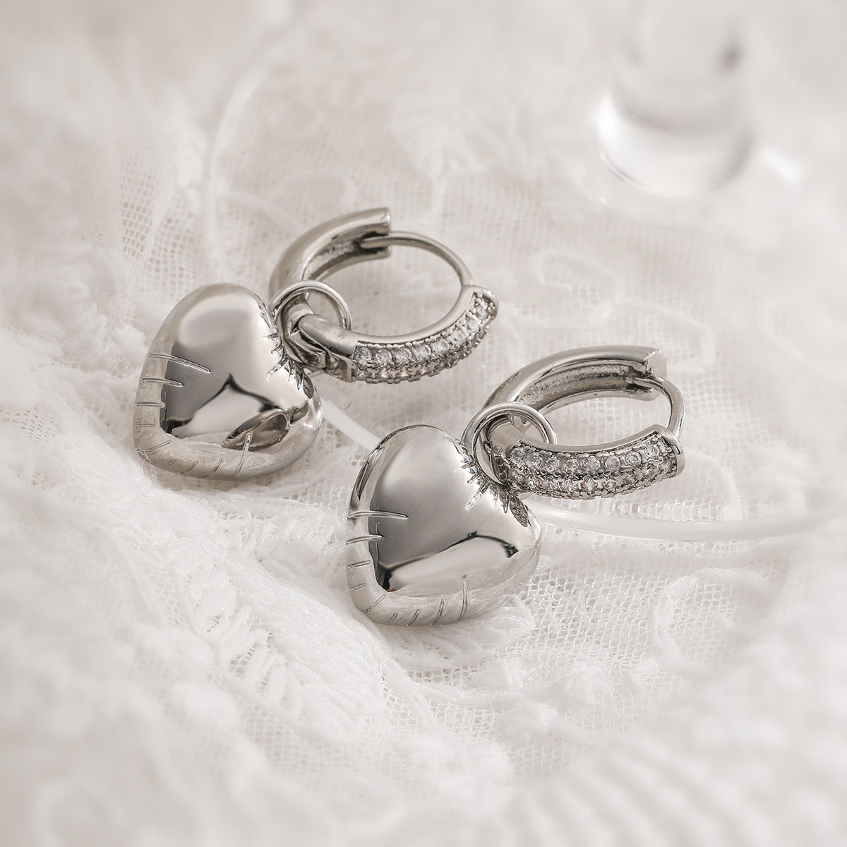 Wholesale Asymmetric Star Moon Zircon Earrings ACC-ES-AG004