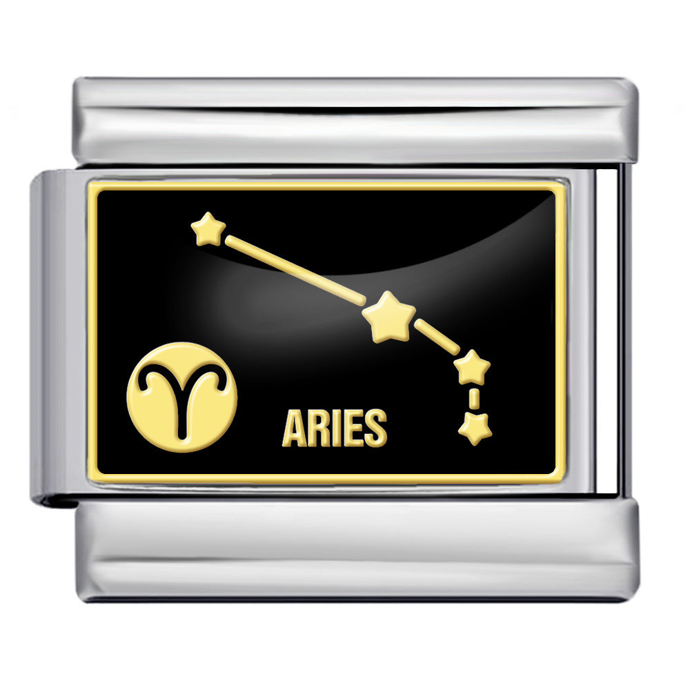 Wholesale  Italian module 12 constellations titanium steel welding DIY  bracelet