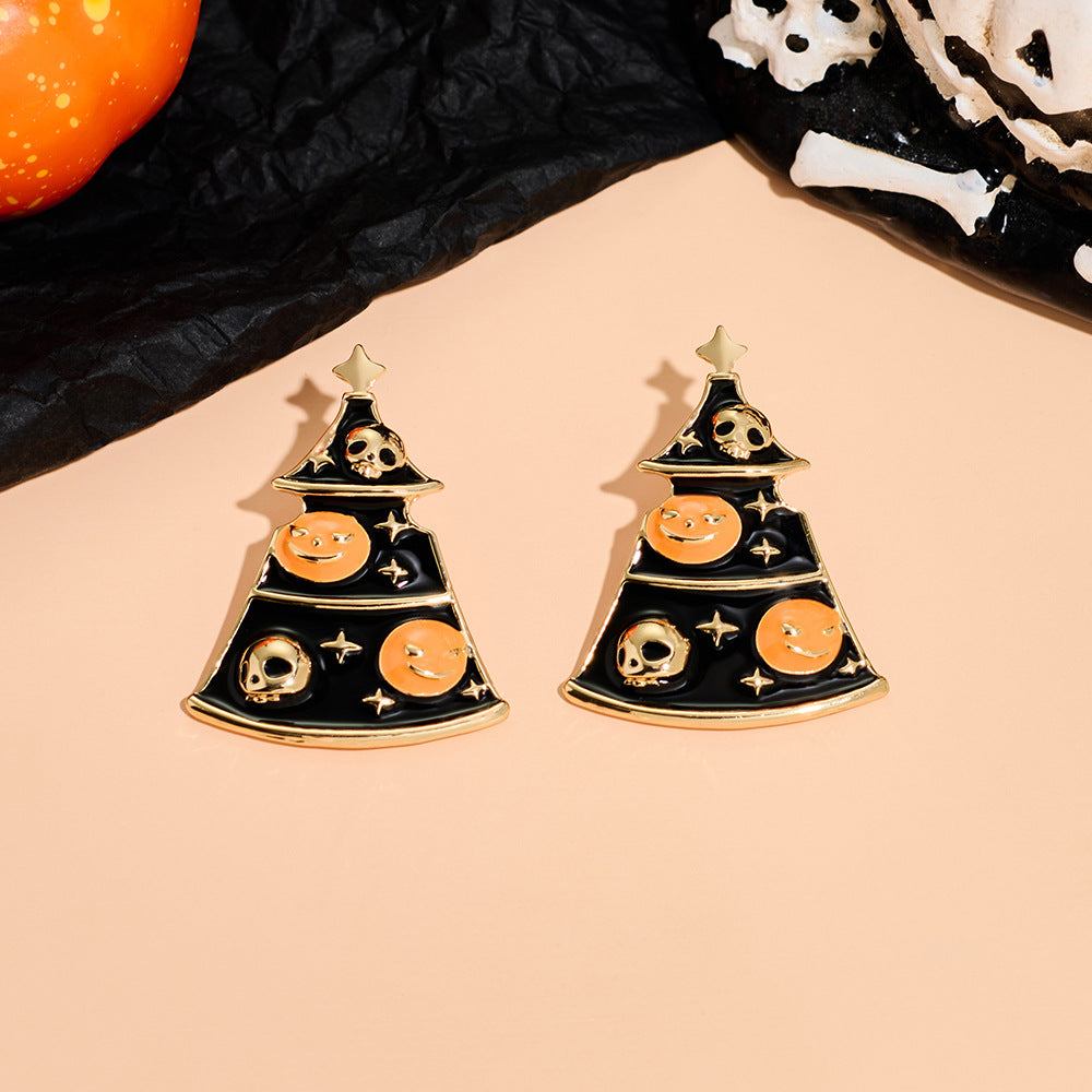 Wholesale Christmas alloy ghost pumpkin funny earrings