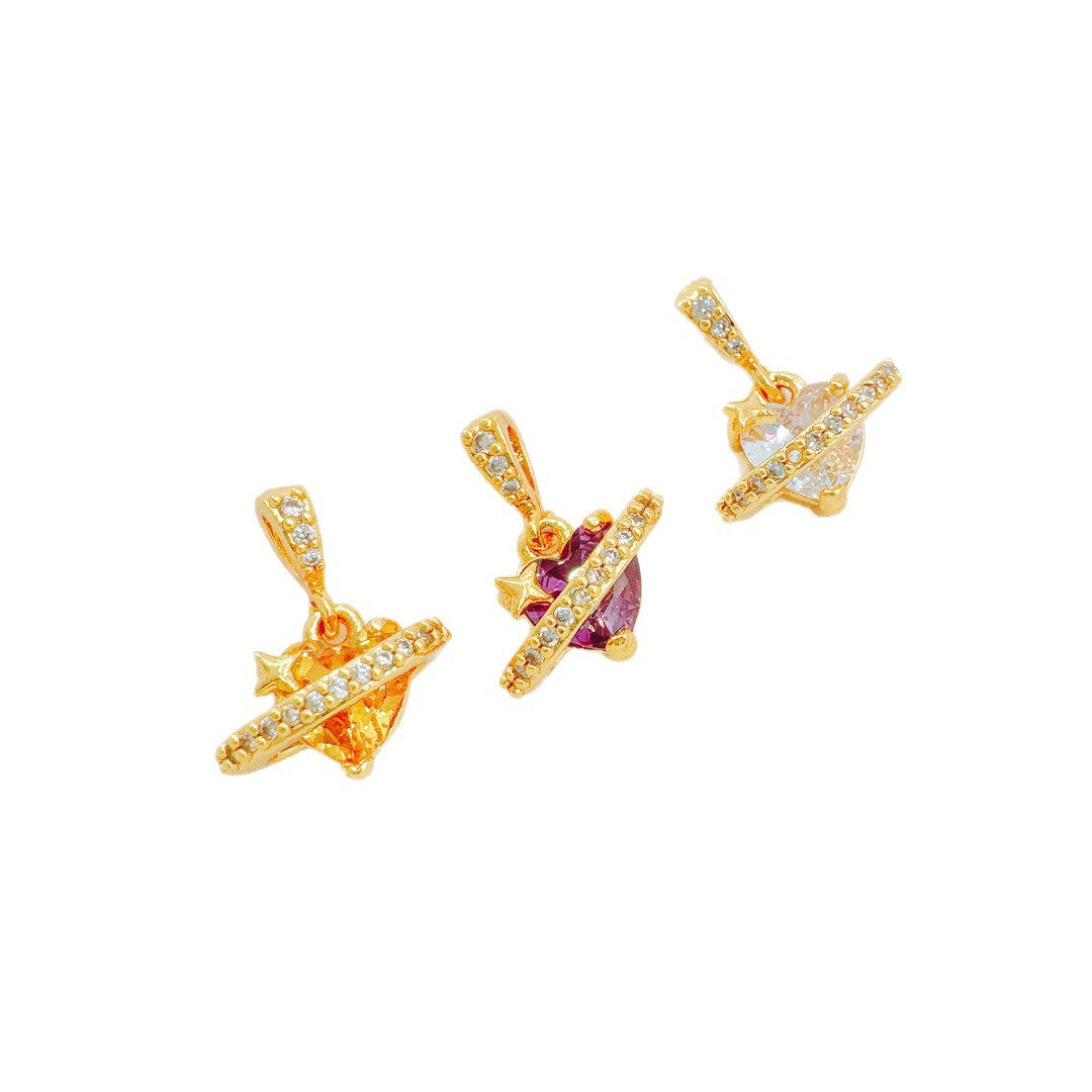 Wholesale Light Luxury Heart Pendant Necklace Copper Zircon Fashion Jewelry Accessory for Gift