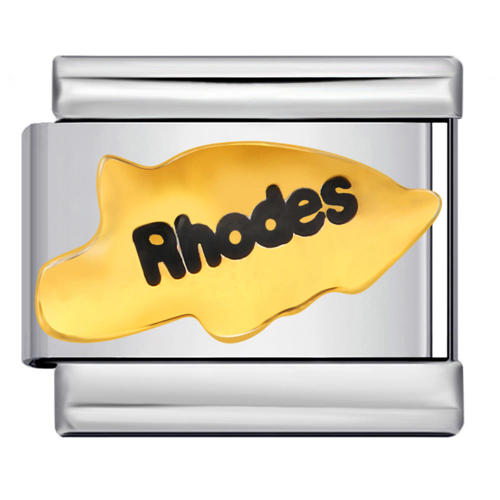 Wholesale Italian Module Bracelet Titanium Steel Welding Oil Dropping DIY Charms