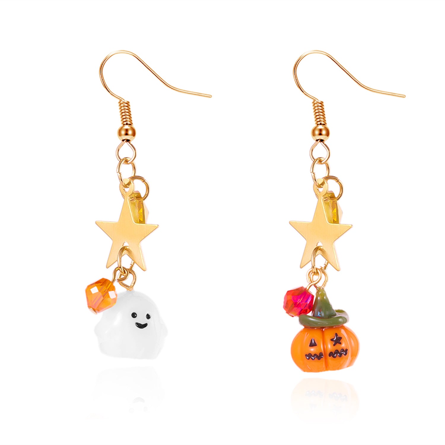 Wholesale  resin earrings star moon ghost pumpkin skull cute earrings