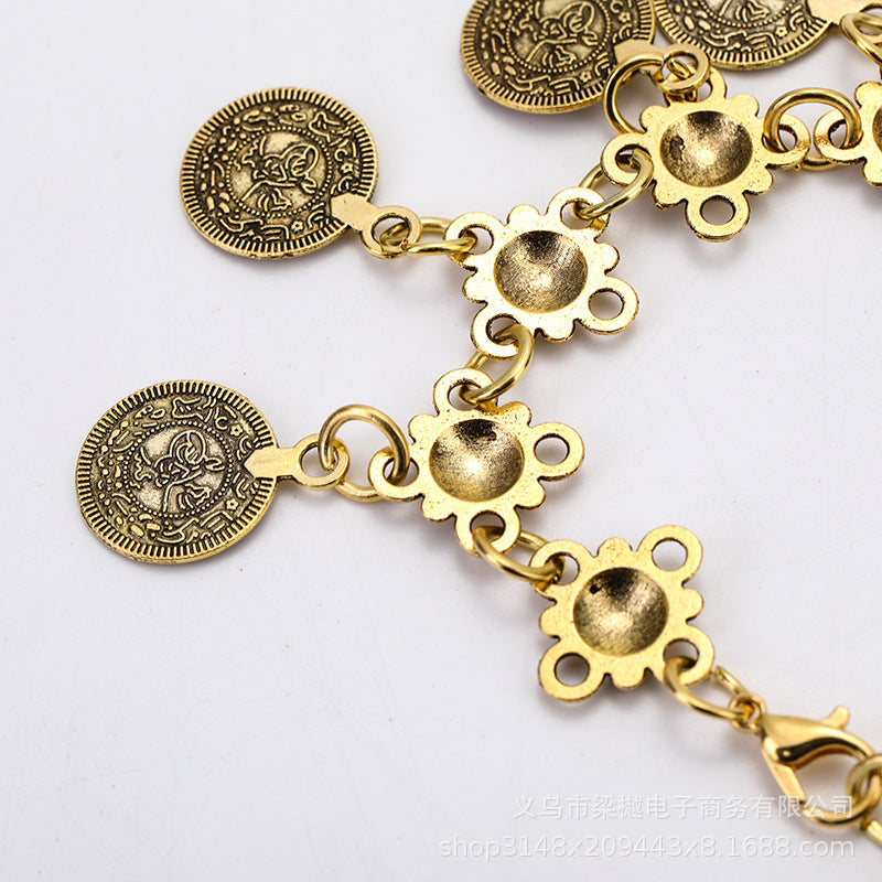 Wholesale Vintage Tassel Coin Bracelet Anklet Bohemian Ethnic Style Jewelry Fashion Accessory Gift for Resale