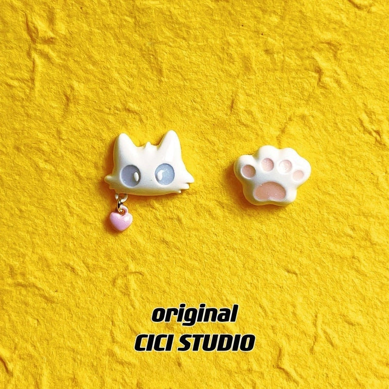 Wholesale Cute Cat Fish Earrings,  Retro Asymmetrical Korean Style,  Alloy Earrings for Women,  Party Accessory