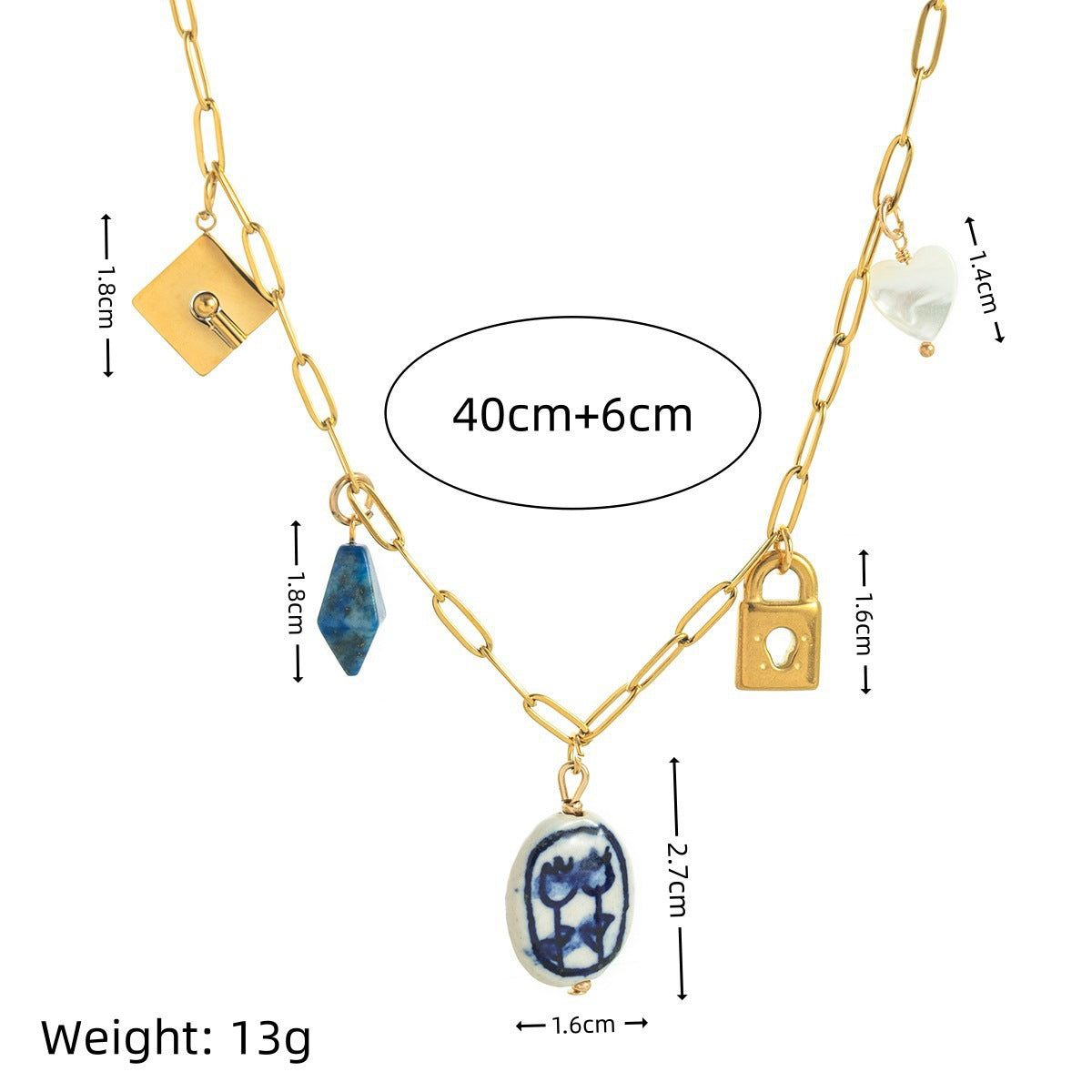 Wholesale Titanium Steel Clavicle Chain Love  Retro Lock Necklace Light Luxury  Flower Necklaces