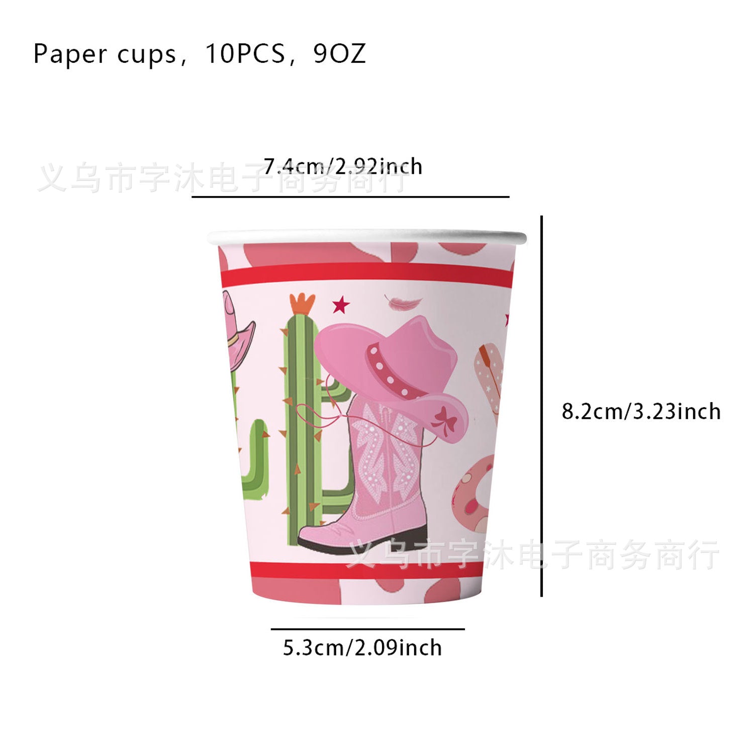 Wholesale Western pink cowboy cap theme party tableware supplies banner pull flag decoration supplies