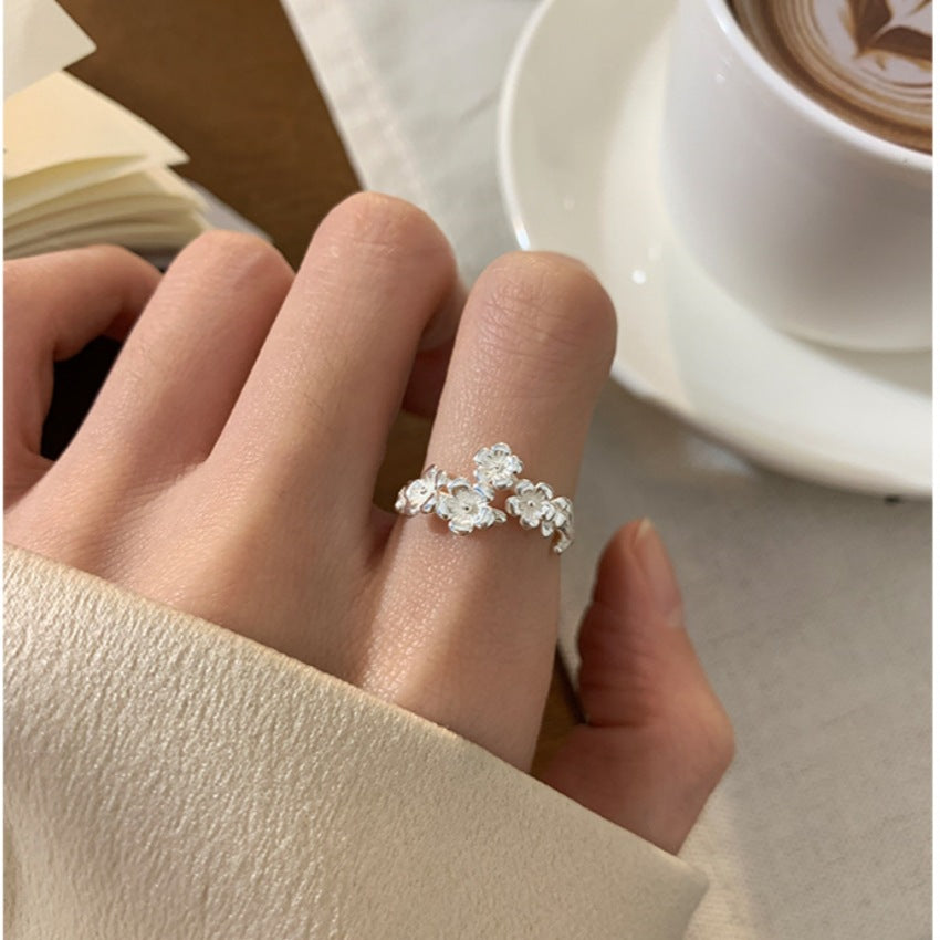 Wholesale Plain Ring Brushed Aquamarine Ring Open No Fading Ring ACC-RS-Yues003