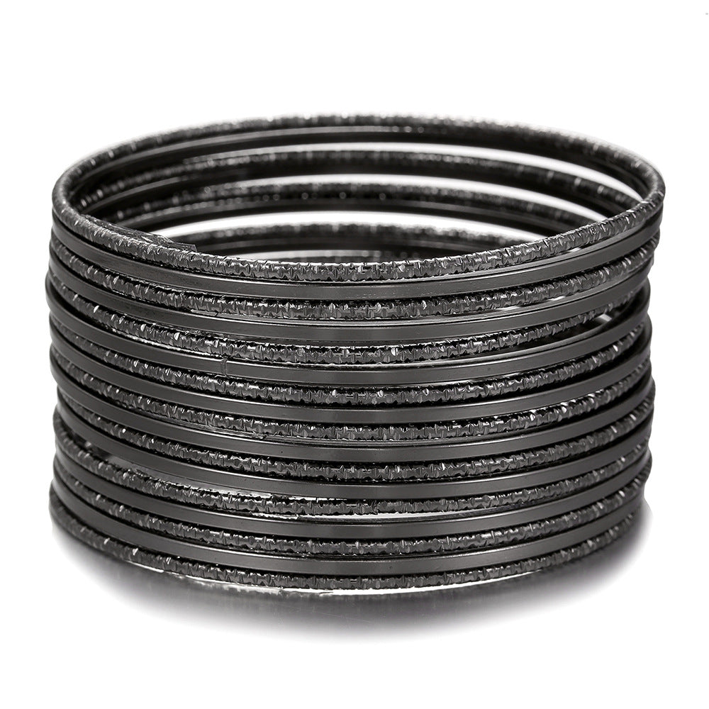 Wholesale Set of 12 Bracelets Set Cross-Border Jewelry Bohemian Style Multi-Layer Alloy Bracelets