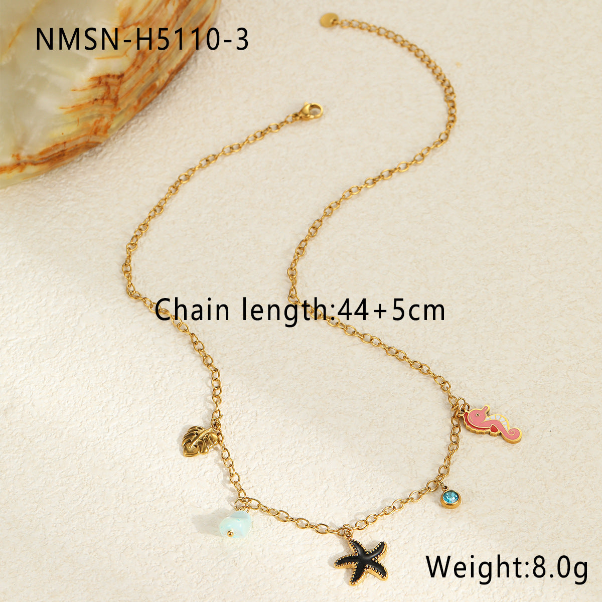 Wholesale mermaid stainless steel necklace plated 18K gold non-fading design clavicle bracelet