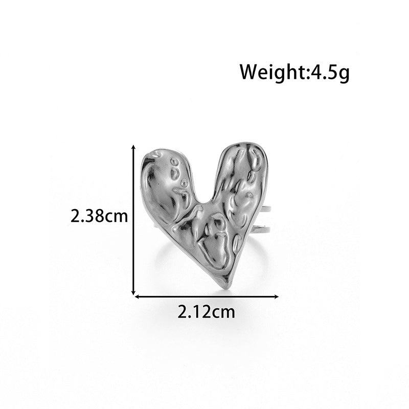 Wholesale titanium steel love starfish shell  opening adjustable ring