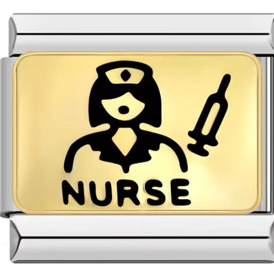 Wholesale Italian Charm Bracelet 9mm DIY Splicing Police Doctor Professional Series Stainless Steel Composable Bracelet