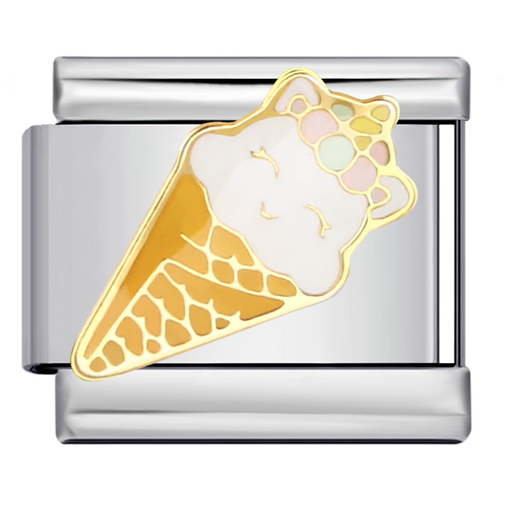 Wholesale Italian Charm Bracelet 9mm DIY Splicing Removable Cartoon Food Element Stainless Steel Composable Bracelet