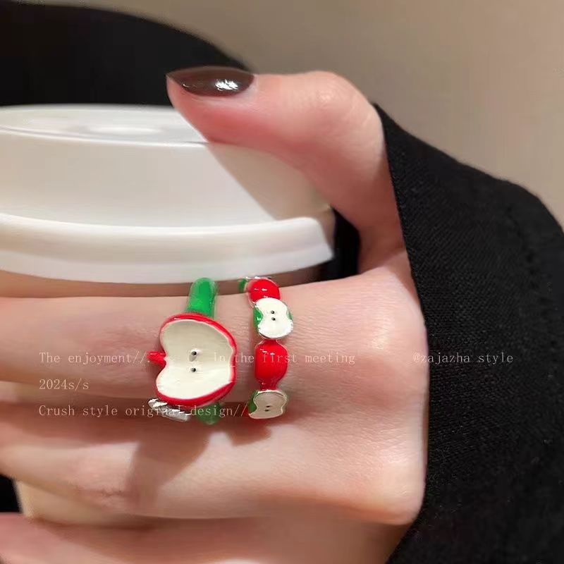 Wholesale Red and Green Apple Ring
