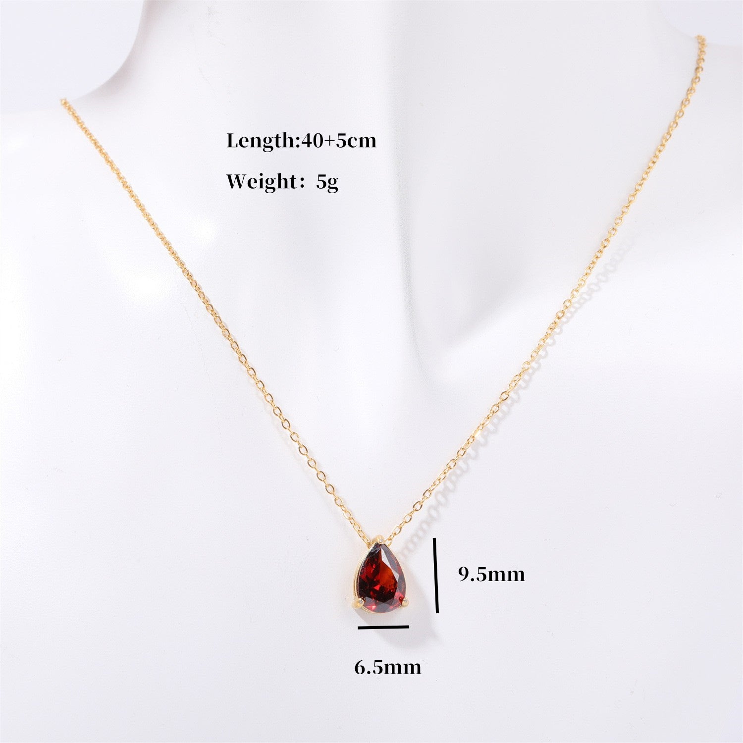 Wholesale Titanium steel pear-shaped teardrop zircon December birthstone birthstone necklace