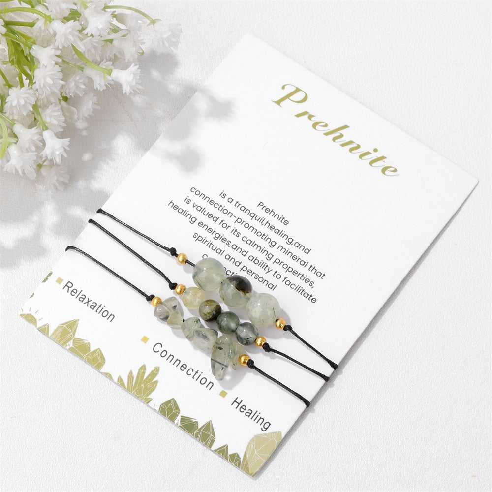 Wholesale Natural Stone Crystal Set Crushed Stone Beads Handmade Woven Bracelets ACC-BT-GEB010