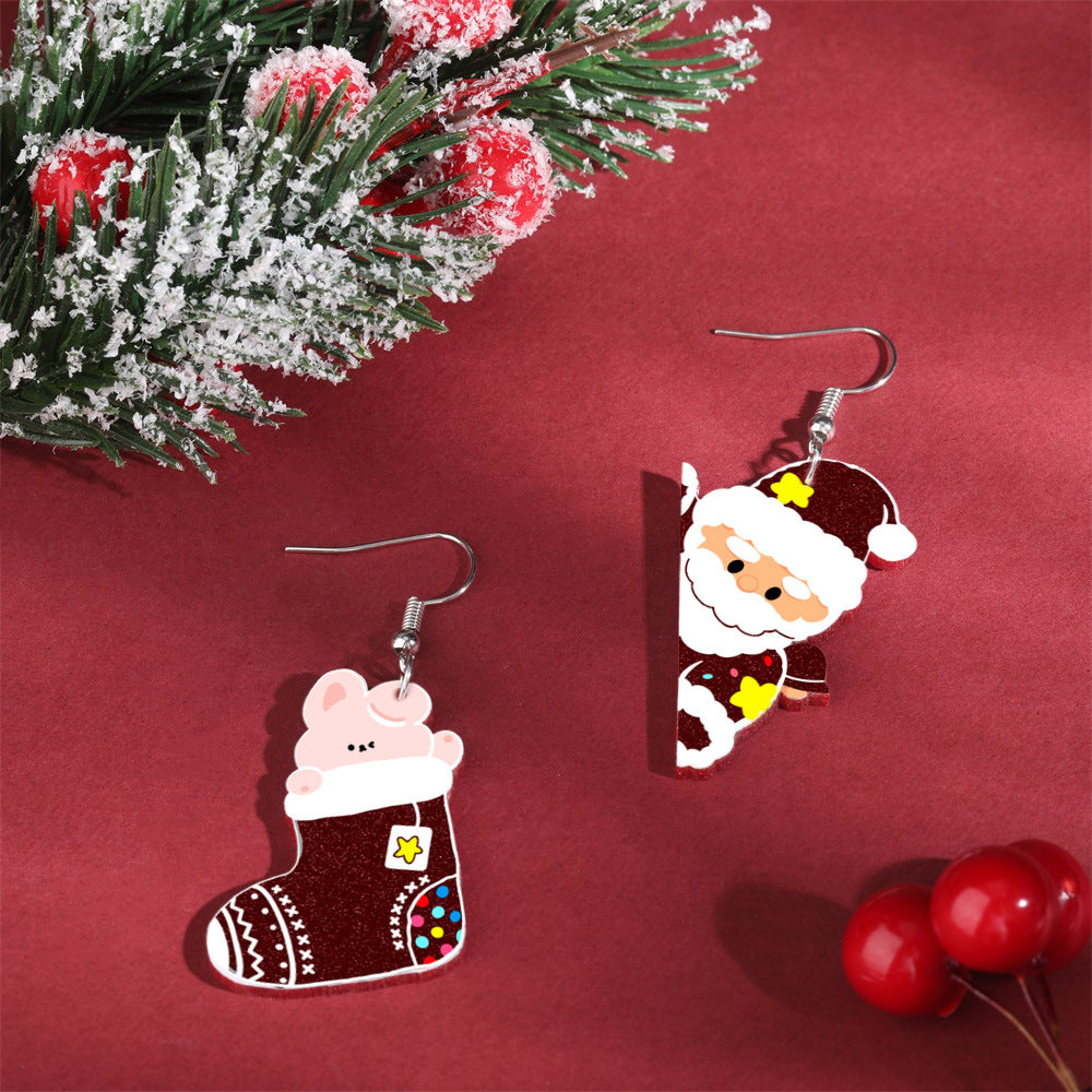 Wholesale Acrylic Christmas  Stocking Earrings