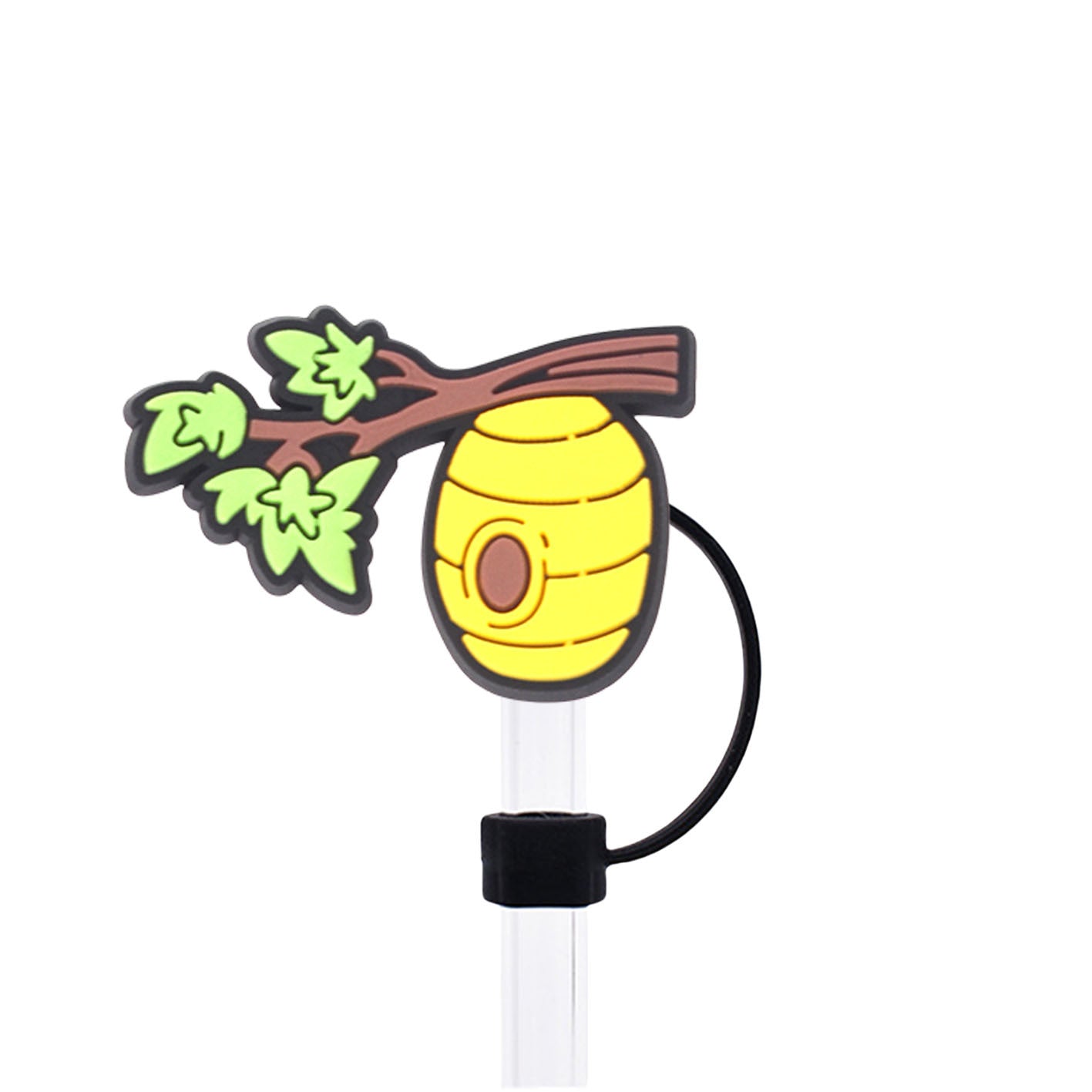 Wholesale 60pcs 10mm Straw Cover Cartoon Bee Silicone Straw Caps for Cup Decoration Straw Tube Cap ACC-SCR-SSL002