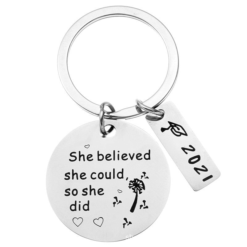 Wholesale Stainless Steel Tag Graduation Season Gift Metal Keychain ACC-KC-Chenz010