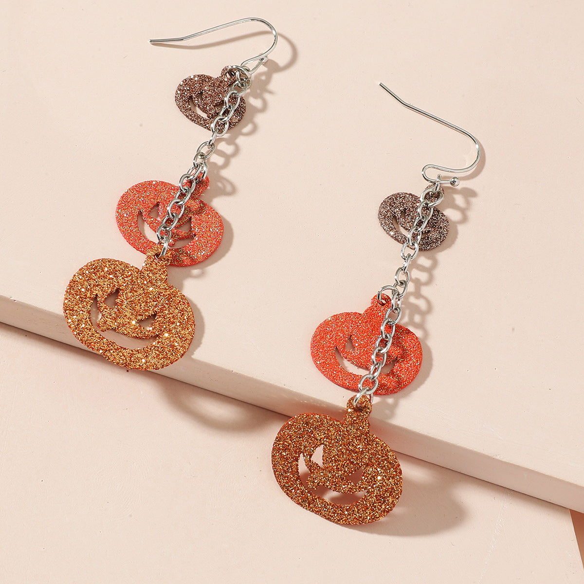 Wholesale Halloween series funny  skull earrings exaggerated fun pumpkin bat earrings