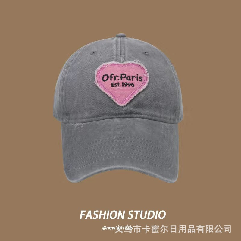 Wholesale Retro Cotton Love Heart Hat Soft Top Baseball Cap ACC-HT-KME007