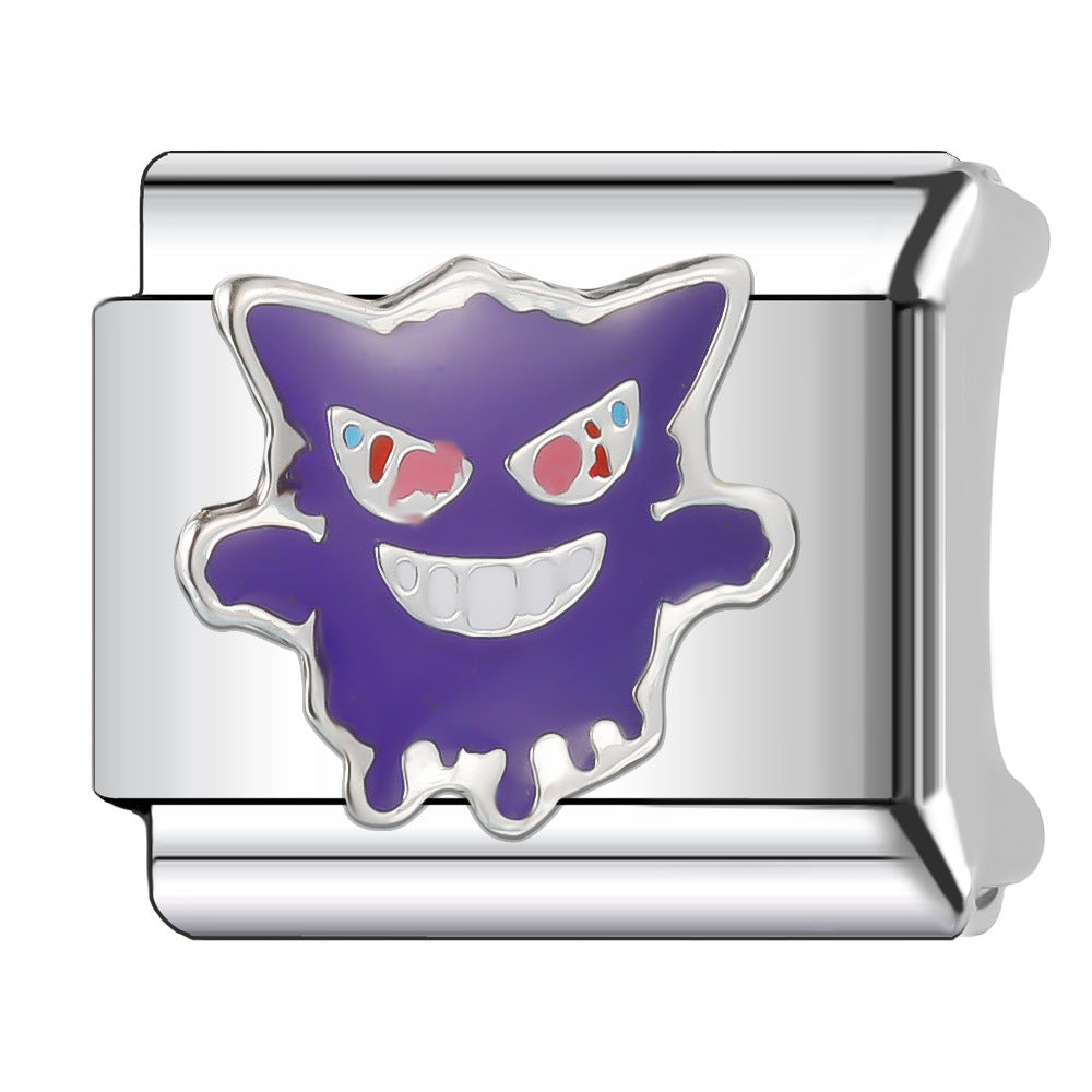 Wholesale Italian Charm Bracelet 9mm DIY Splicing Dark Style Series Stainless Steel Composable Bracelet