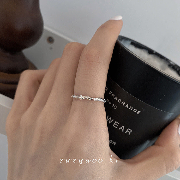 Wholesale  925 Sterling Silver Ring  Stacked with Plain Adjustable  Ring