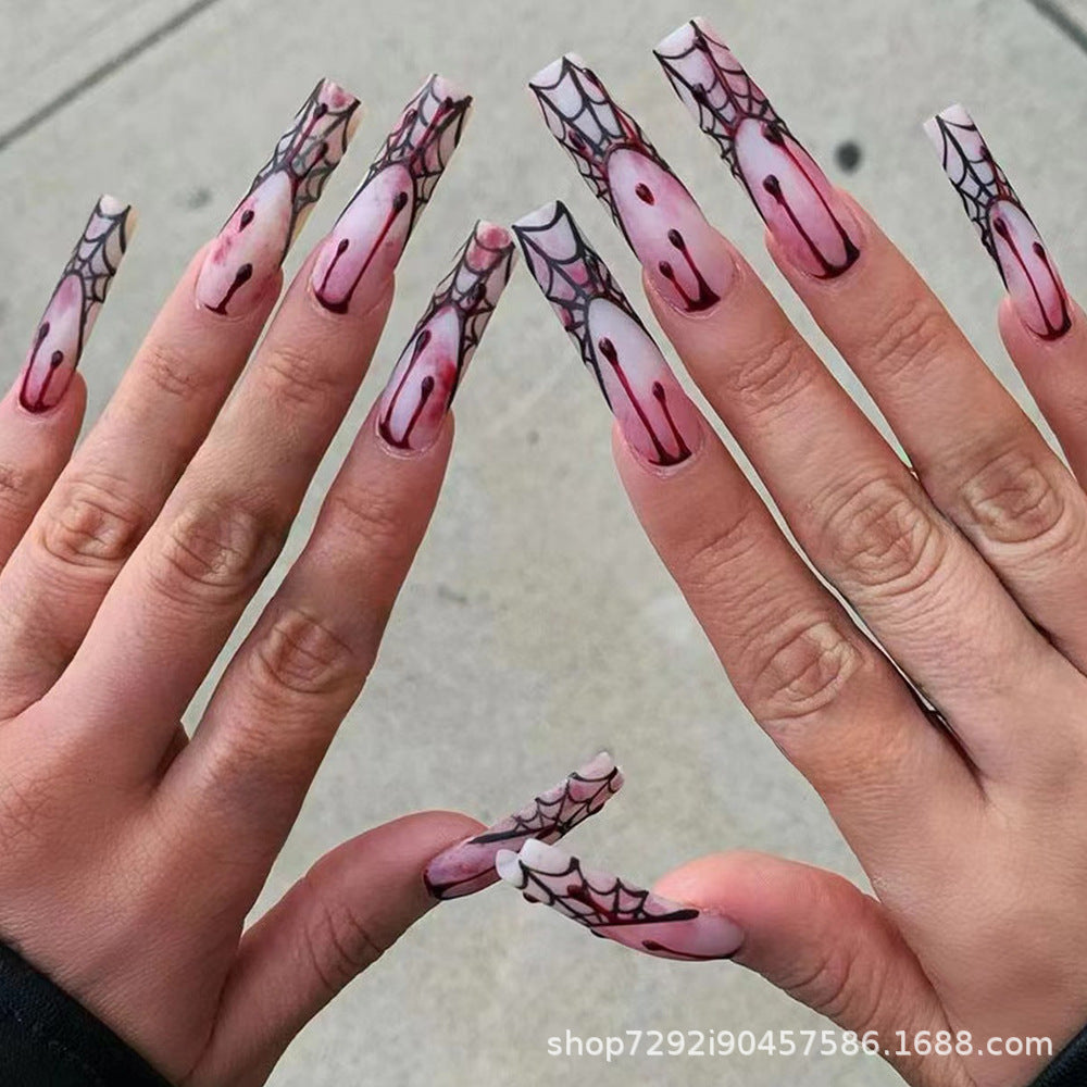 Wholesale 24 Pieces/box Halloween Press-on Nails Kits Nail Stickers ACC-NS-XingNai022