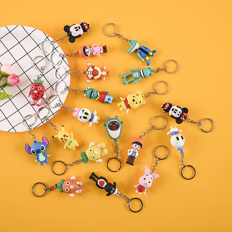 Wholesale creative cartoon three-dimensional keychain
