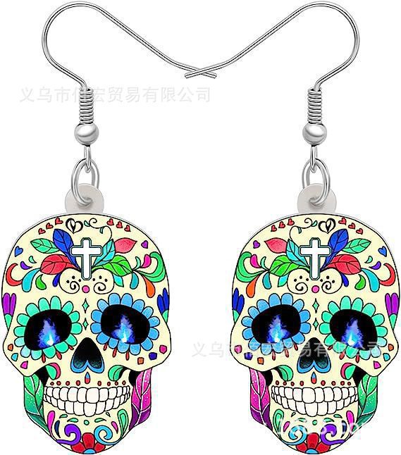 Wholesale  Beautiful Sugar Skull Head Earrings