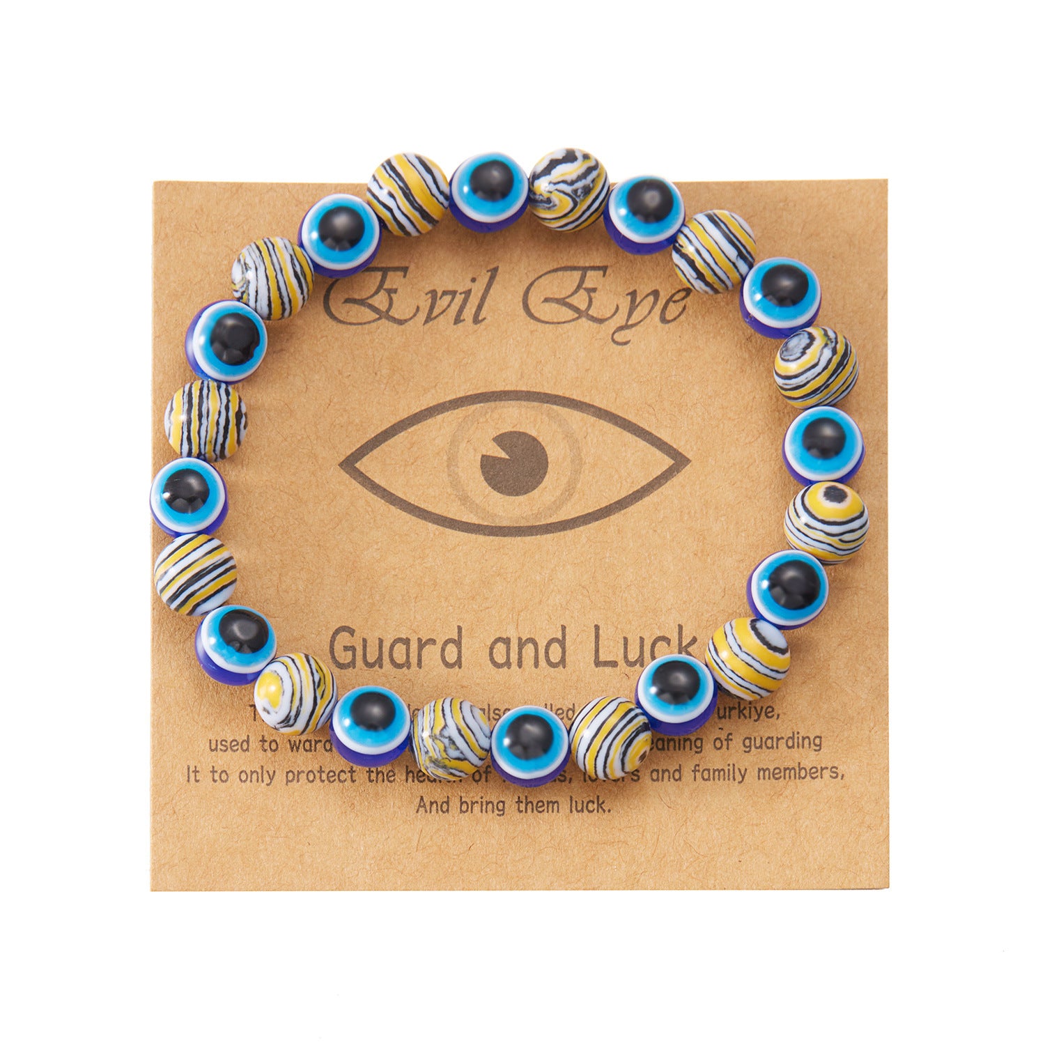 Wholesale  Evil Devil Eye Beaded  8mm  Beaded Stingy String Bracelet