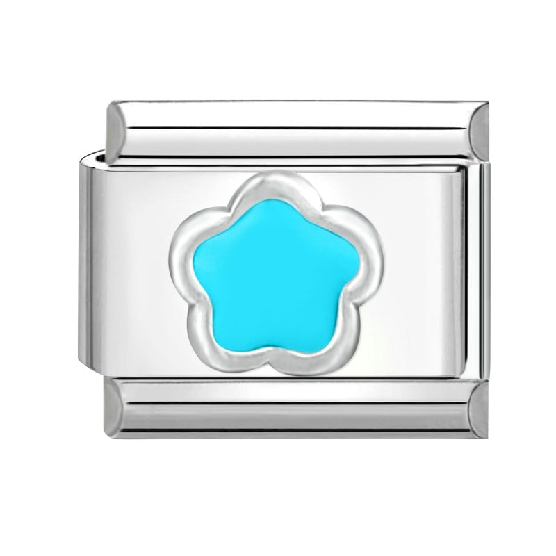 Wholesale Italian modular bracelet 9mm DIY splicing detachable flower series stainless steel combinable bracelet