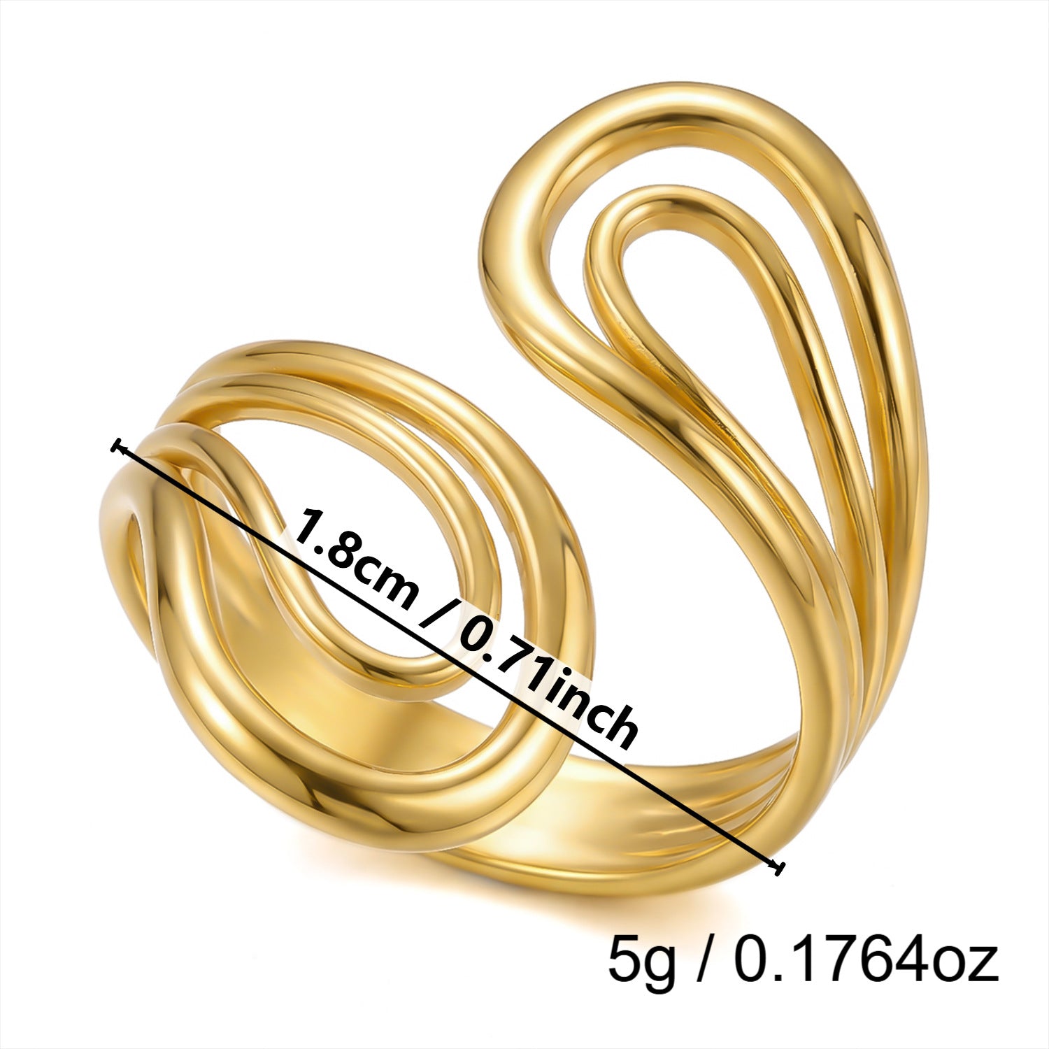 Wholesale Bohemian Sun Ginkgo Leaf Stacking Ring Set Stainless Steel Gold Plated Fashion Jewelry Accessory Gift