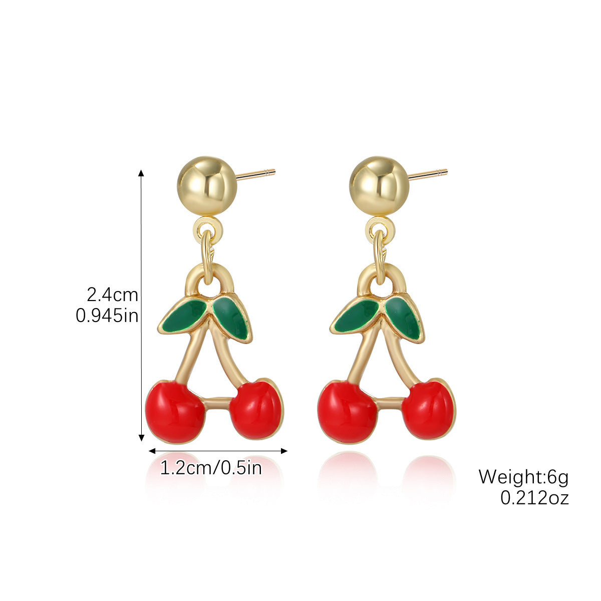 Wholesale Summer Hot-Selling Earrings Cherry Earrings  Fruit Cherry Earrings