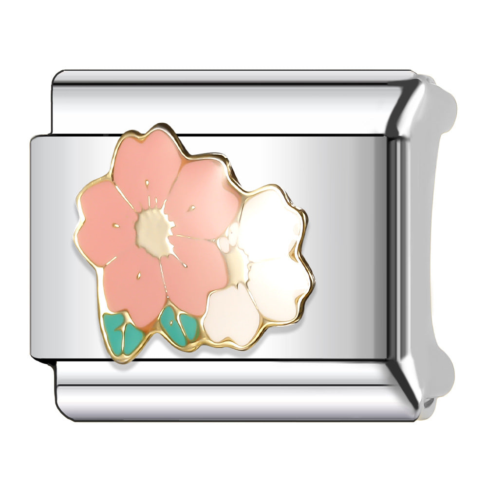 Wholesale Italian Charm Bracelet 9mm DIY Splicing Fruit and Vegetable Series Stainless Steel Composable Bracelet