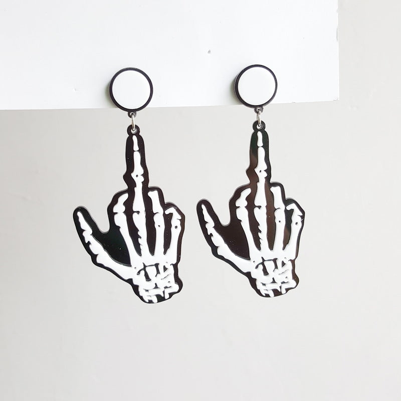 Wholesale Halloween Glitter Horror Pumpkin Knife Ghost Skeleton Skeleton Spider Acrylic Earrings ACC-ES-XP016