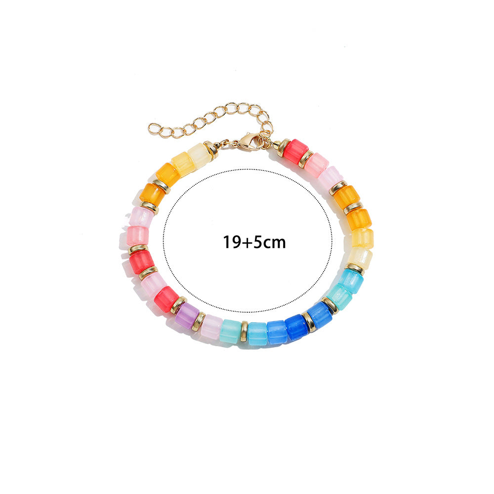Wholesale Jelly Color Transparent Beaded Necklace