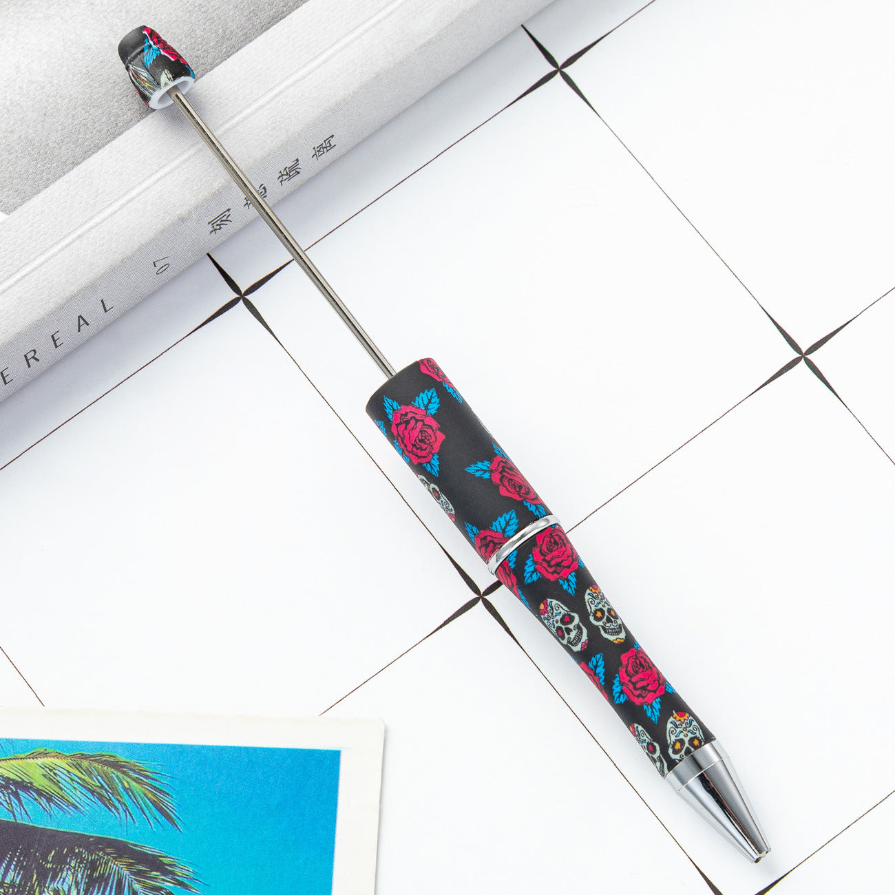 Wholesale Beadable Pens Cow Print Leopard Print Christmas Plastic Pen DIY for Beaded