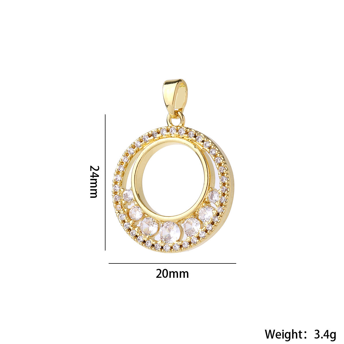 Wholesale Chic Flower Brass Pendant Gold Plated Zircon Necklace Accessory Elegant Women S Collarbone Chain Jewelry Gift