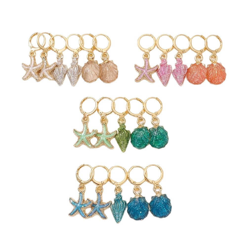 Wholesale Acrylic Enamel and Glitter Ocean Earrings