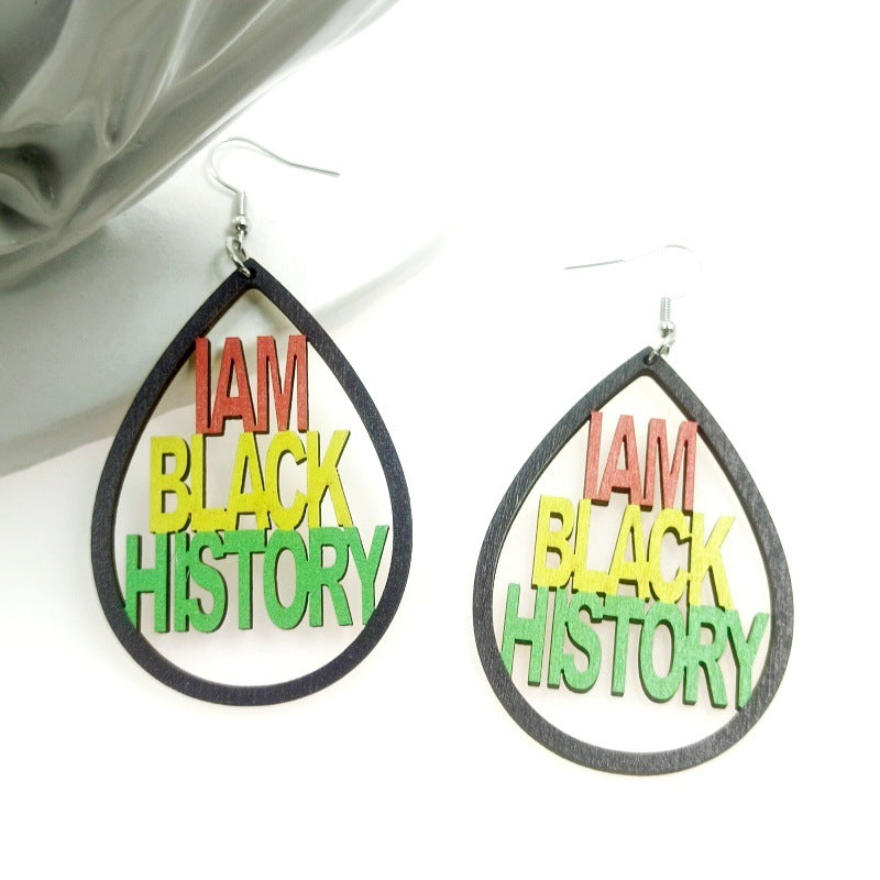 Wholesale Wood Color Printed Multicolor Earrings ACC-ES-Yinx003
