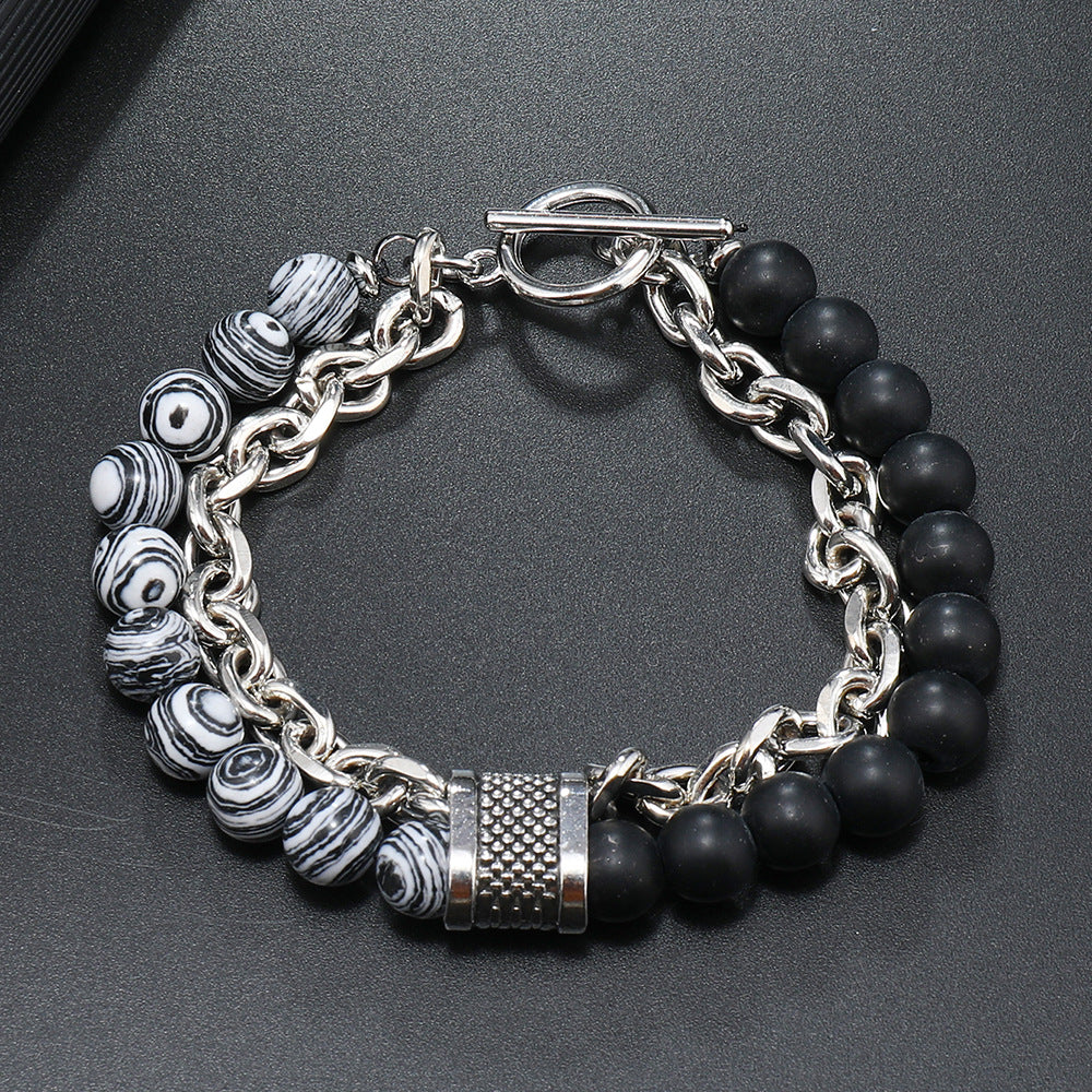 Wholesale  3PCS Men' s beaded natural stone bracelet