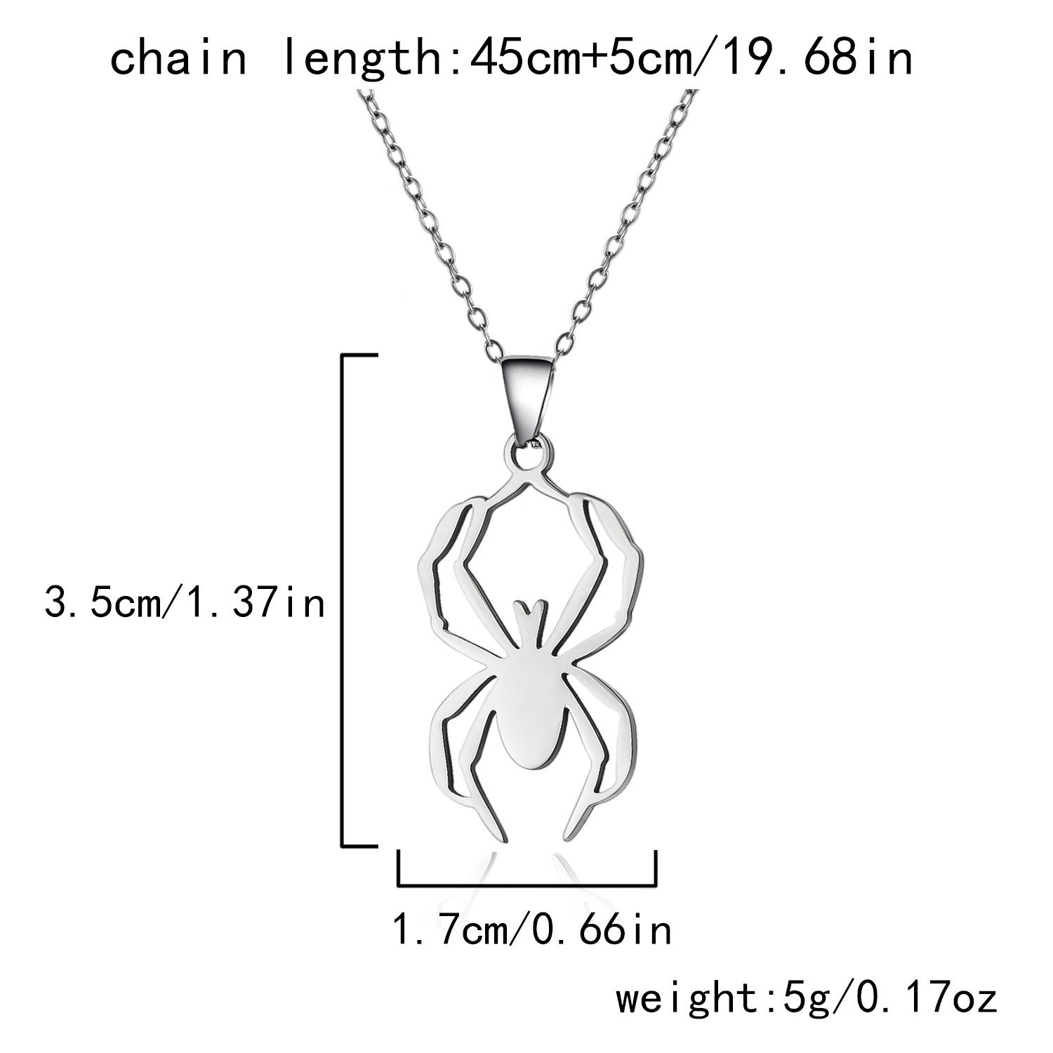 Wholesale Halloween stainless steel pumpkin spider necklace