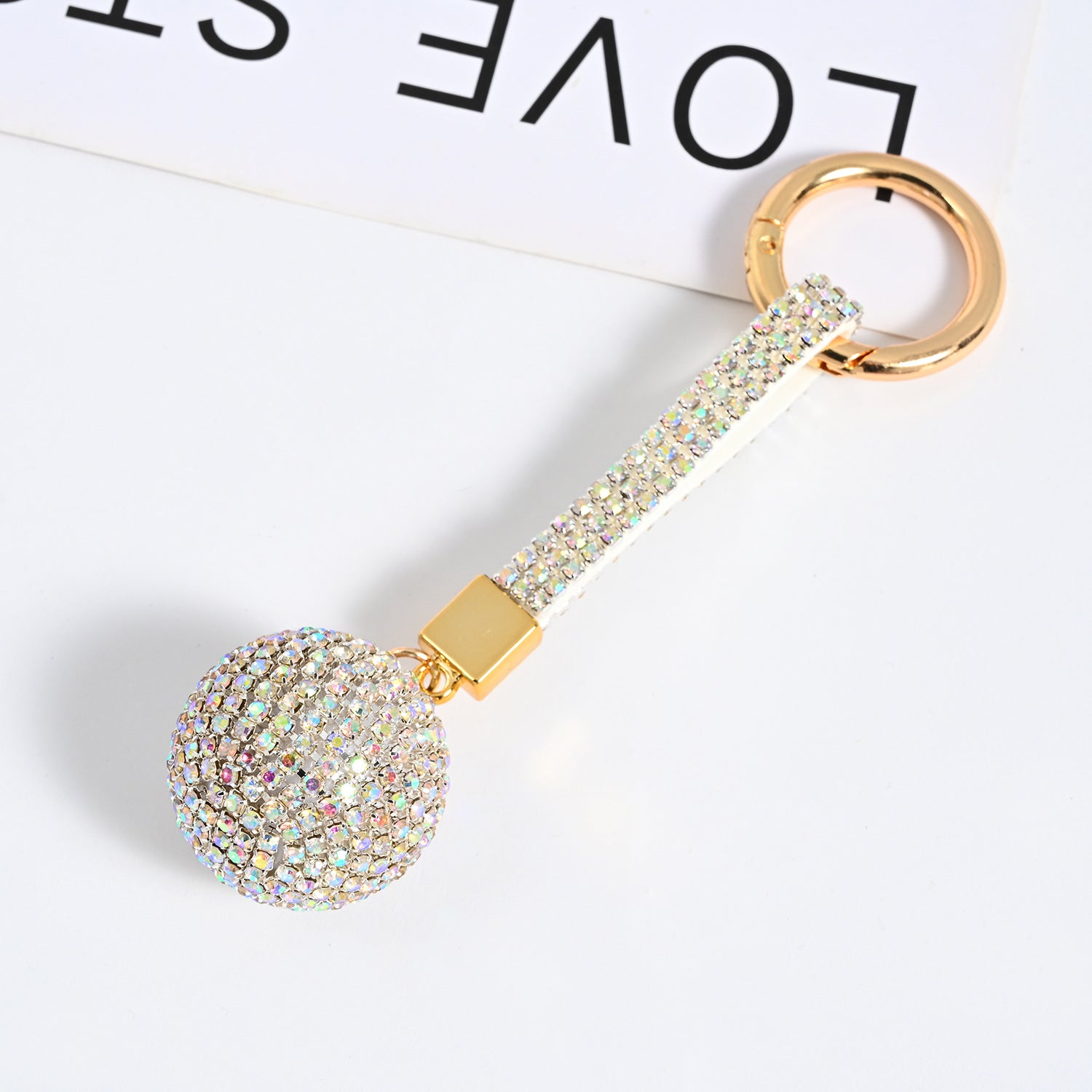 Wholesale Rhinestone Ball Keychain Mixed Purple Sparkly Car Key Accessory Bag Charm Boutique Resale Gift