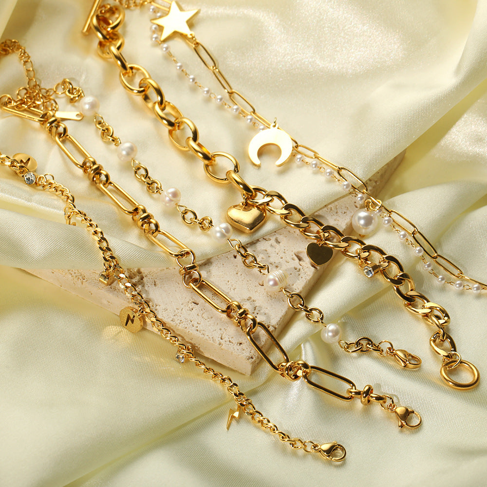 Wholesale Moon Cross Chain
Stainless Steel Bracelet