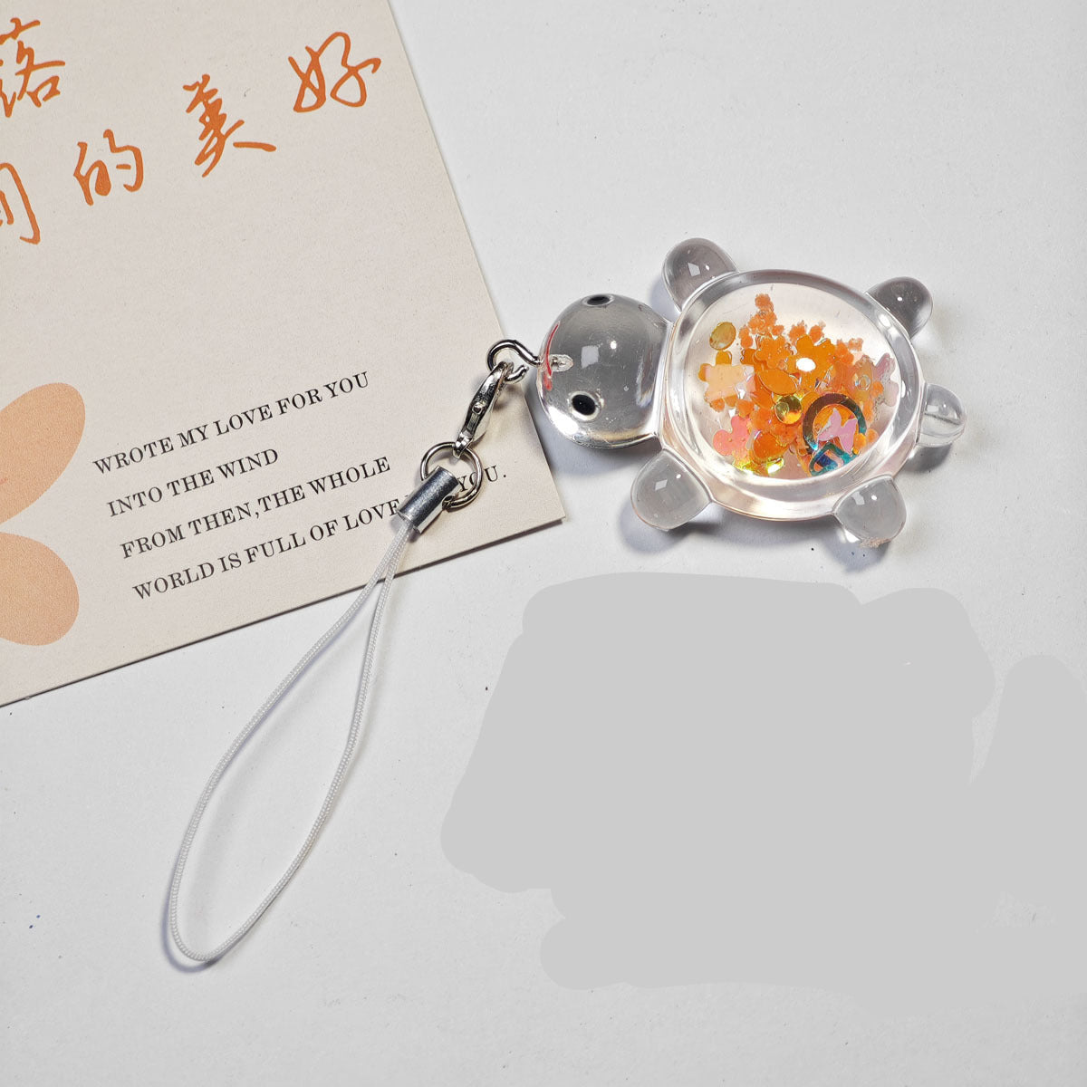 Wholesale Cartoon Luminous Transparent Little Turtle Pendant Keychain