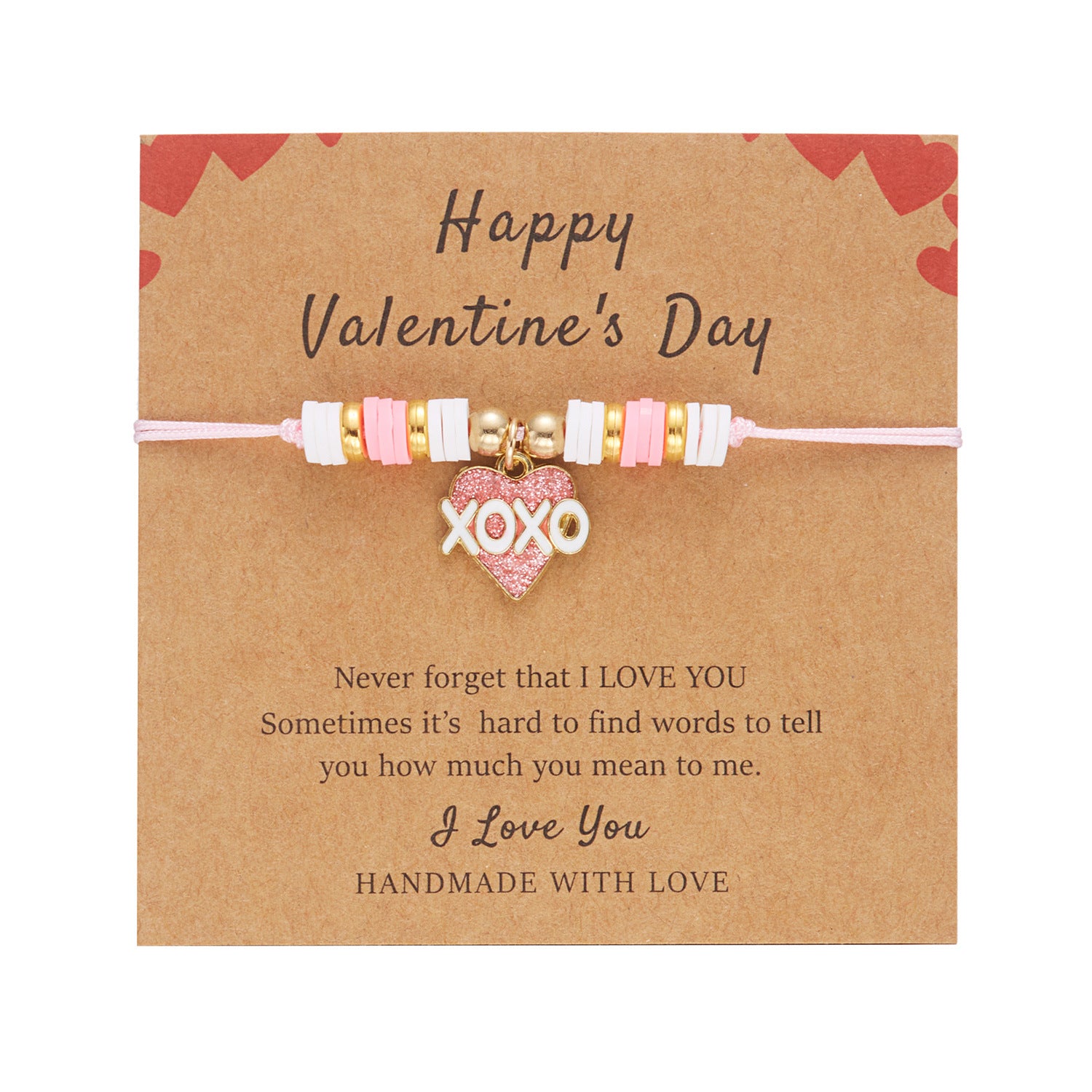 Wholesale Valentine' s Day  Heart Love Braided Bracelet
