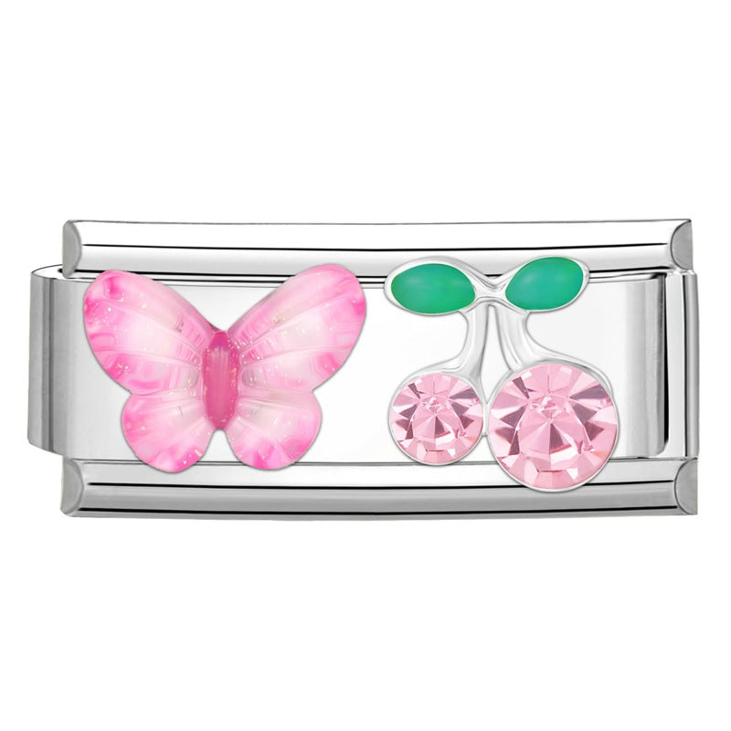 Wholesale Italian Charm Bracelet 9mm DIY Fresh and Cute  Creative Stainless Steel Composable Bracelet