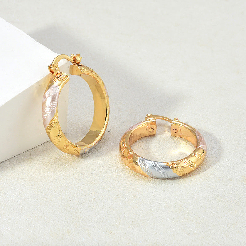 Wholesale Gold Plated Round Colorful Gold Earrings ACC-ES-MoCai009