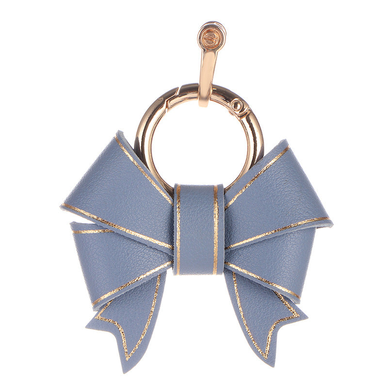 Wholesale multi-color fashion  leather bow keychains